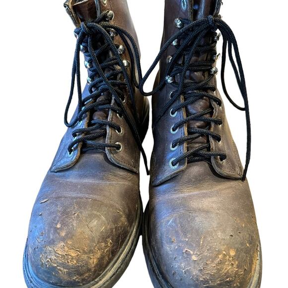 Red Wing Mens 12 Lace Up Boots Heavily Distressed Made in USA Brown Leather main image 5